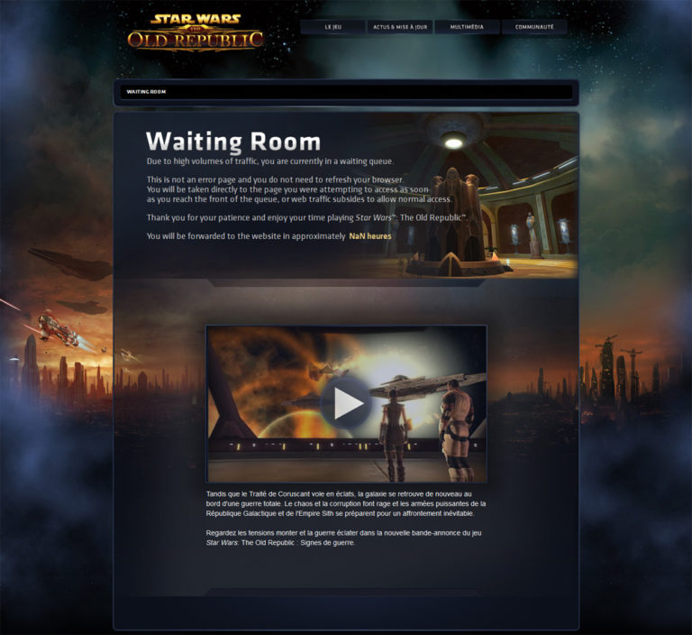 SWTOR – Les files d&rsquo;attente