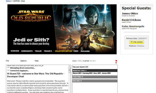 SWTOR – En direct Live! avec les développeurs