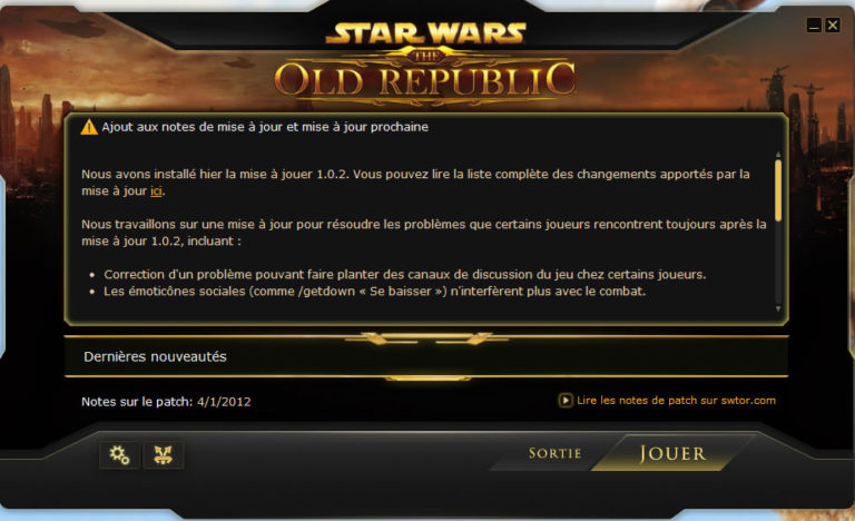 SWTOR – Patch 1.0.2c