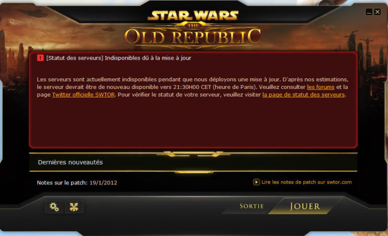 SWTOR – Patch notes 1.1.0a