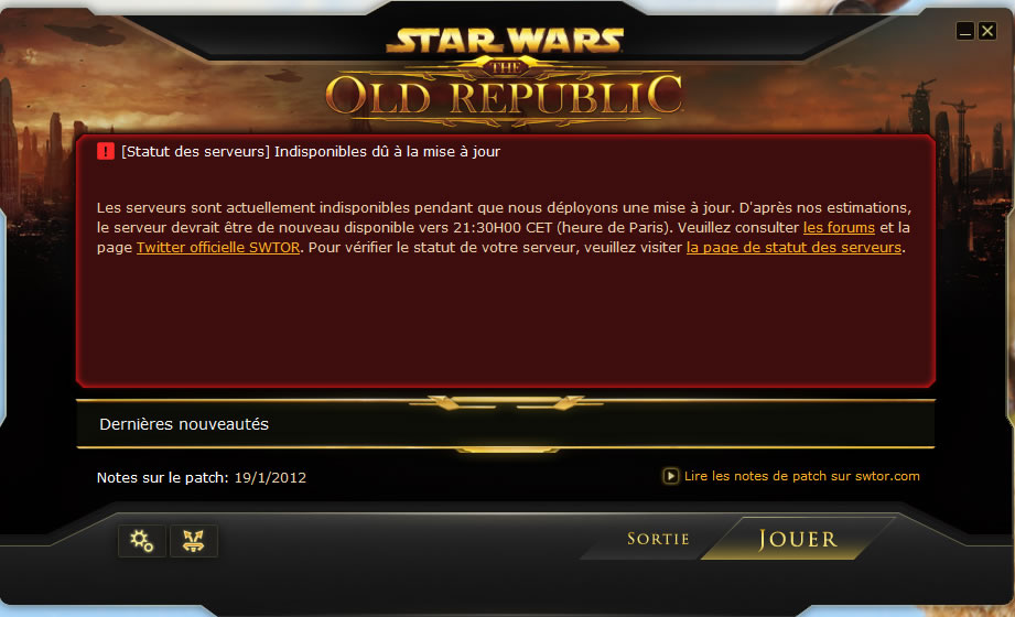 Swtor Patch Daten Können Nicht Erfasst Werden SWTOR - Patch notes 1.1.0a - Game-Guide