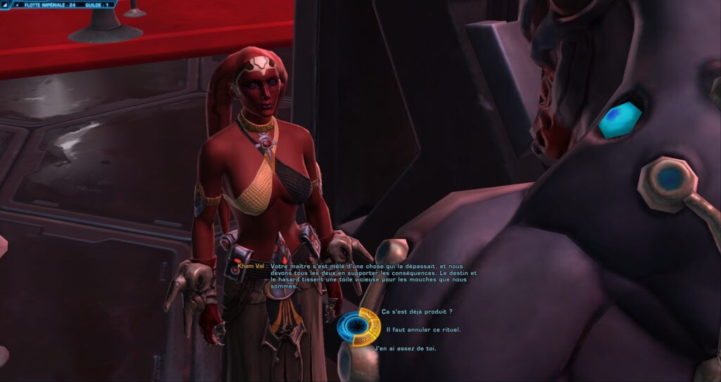 SWTOR – Dialogue des compagnons : Inquisiteur Sith