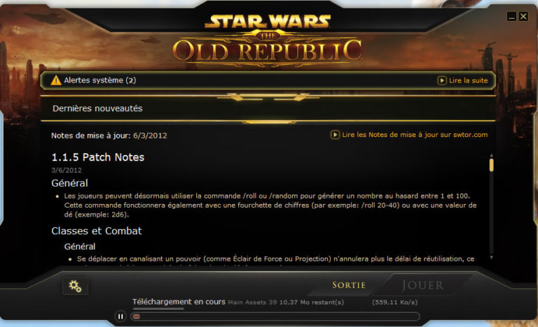 SWTOR – Patch notes 1.1.5