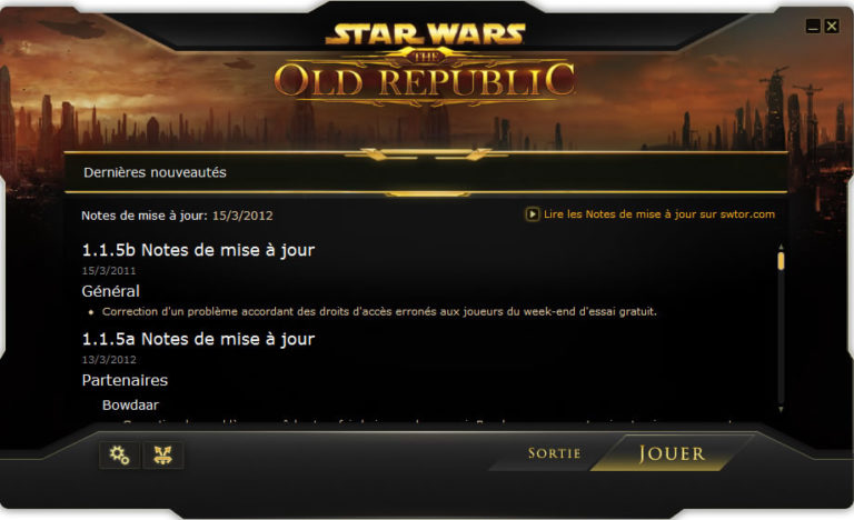SWTOR – Patch Notes 1.1.5b