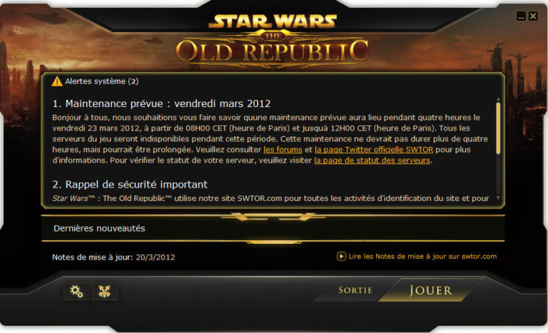 SWTOR – Patch Notes 1.1.5d