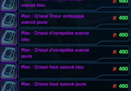 SWTOR – Les composants et plans d&rsquo;artisanat à la 1.2