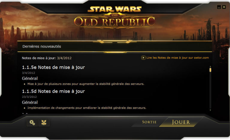 SWTOR – Patch Notes 1.1.5e
