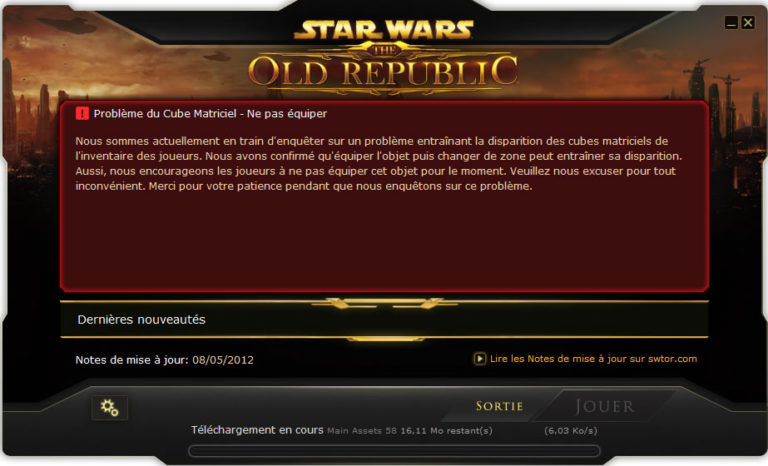 SWTOR – Patch Notes 1.2.3a