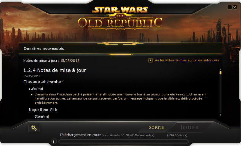 SWTOR – Patch notes 1.2.4