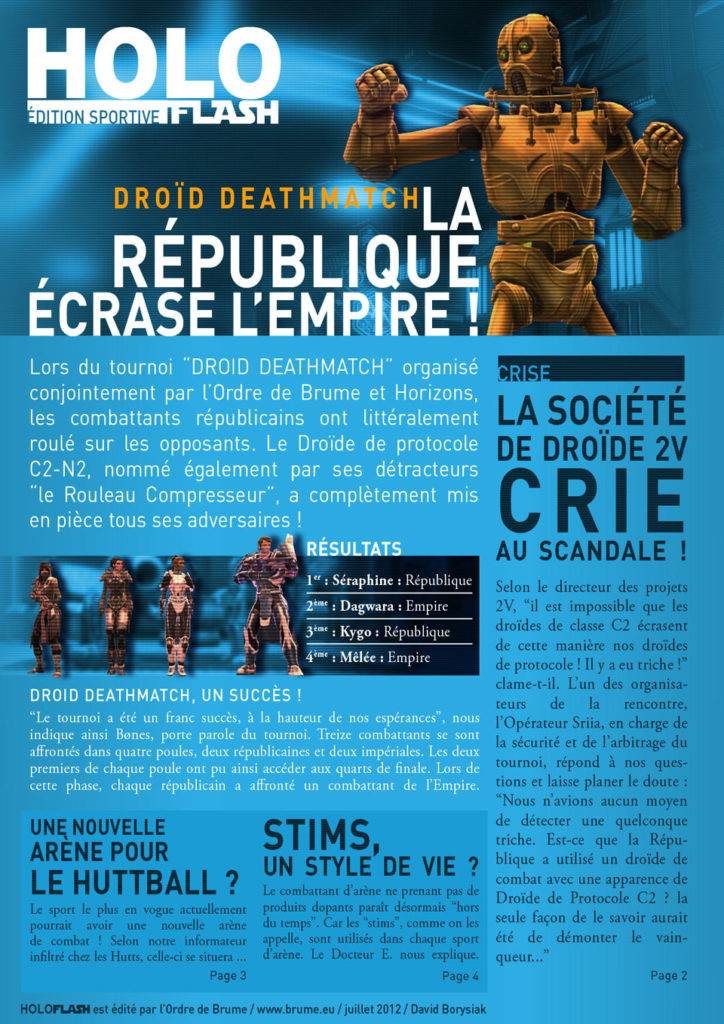 SWTOR – Compte-rendu : Droid Deathmatch