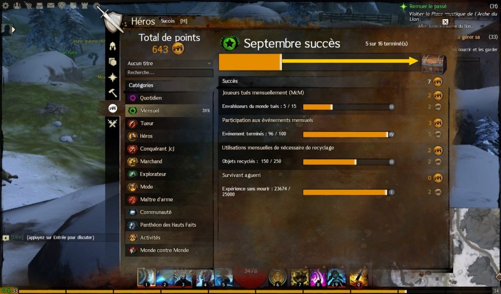 GW2 – Les succès mensuels