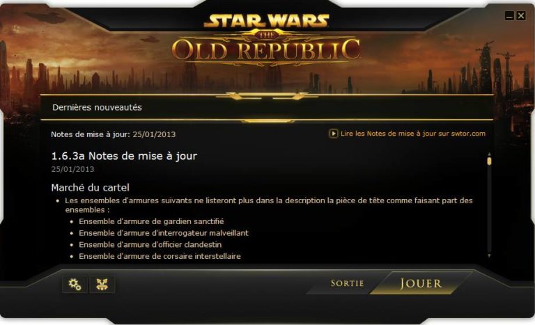 SWTOR – Patch Notes 1.6.3a