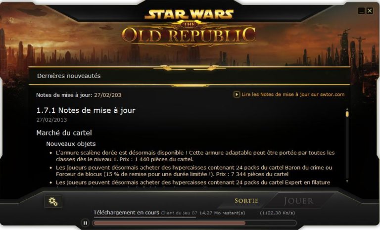 SWTOR – Patch Notes 1.7.1