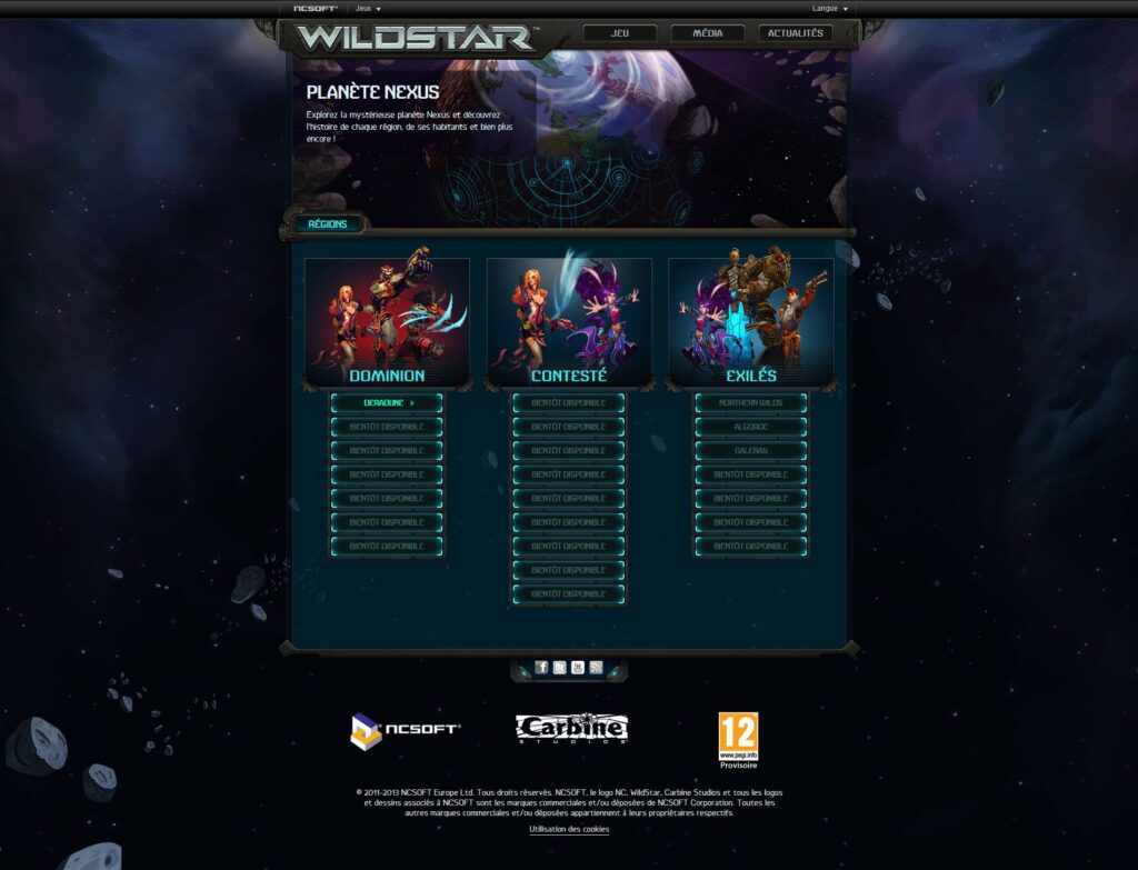 Wildstar – Site officiel : les régions