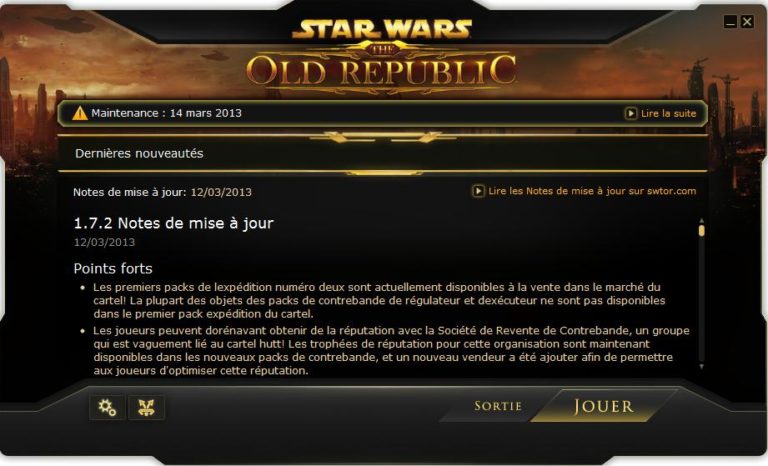 SWTOR – Patch Notes 1.7.2