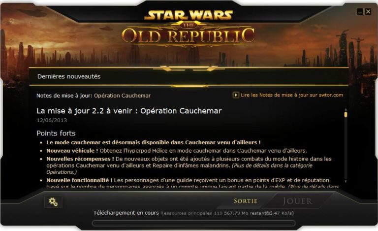 SWTOR – Patch Notes 2.2