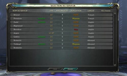 Rift – Scission des serveurs