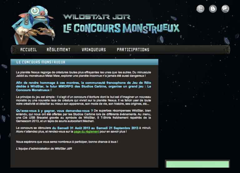 Wildstar – Un concours Monstrueux !