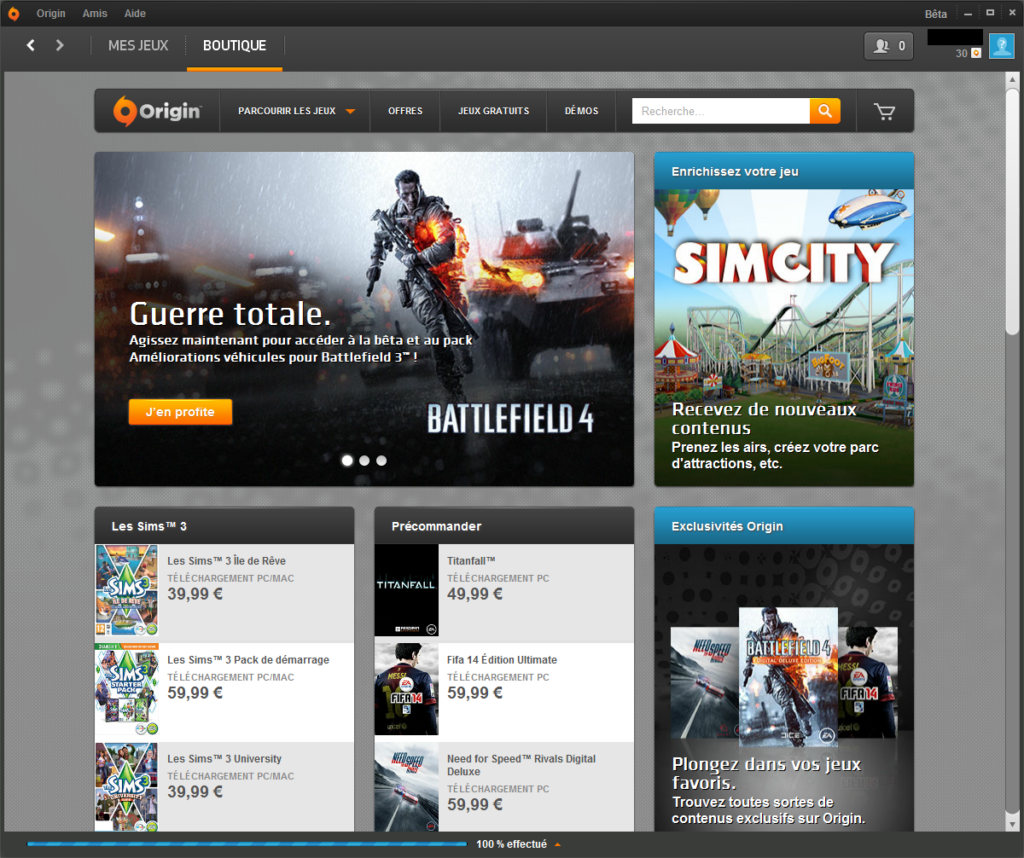 Remboursement des jeux Origin