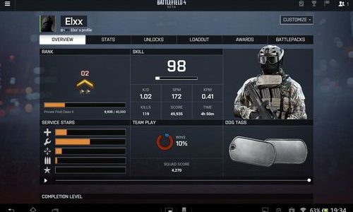 MAJ application Battlelog