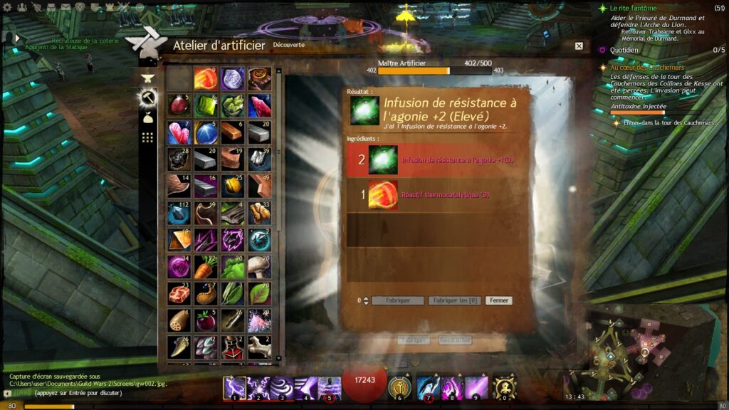 GW2 – Emplacements d&rsquo;infusions Agonie