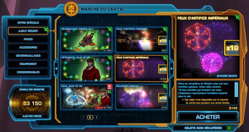 SWTOR – Pas les nouveaux packs, mais…