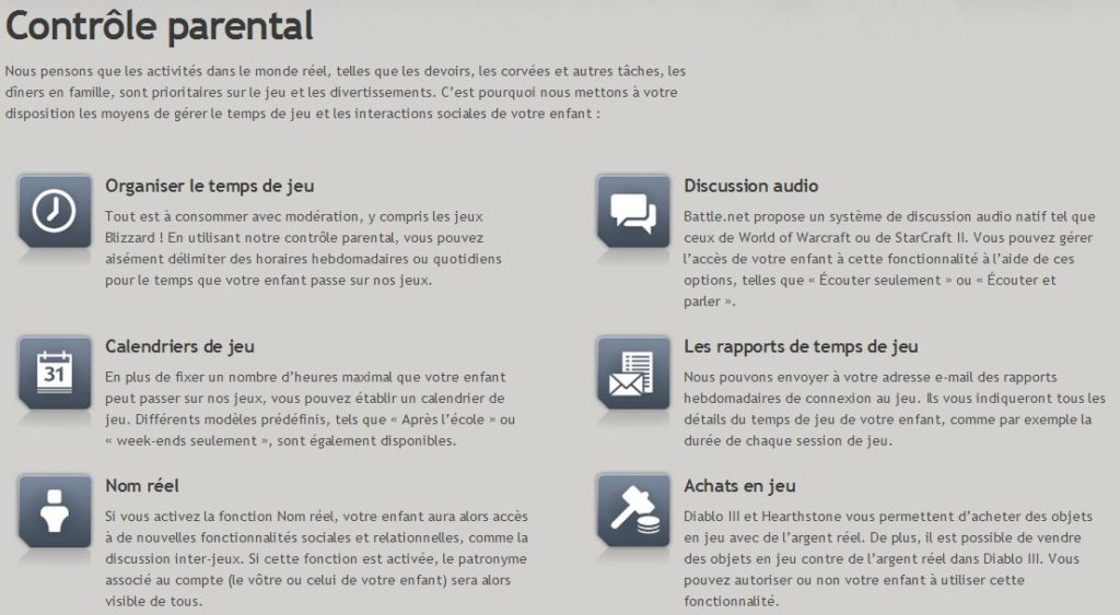 WoW – Contrôle parental
