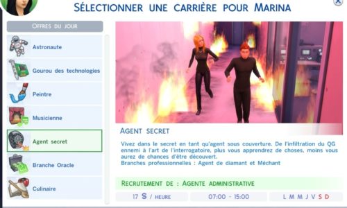 Les Sims 4 – Carrière Agent secret