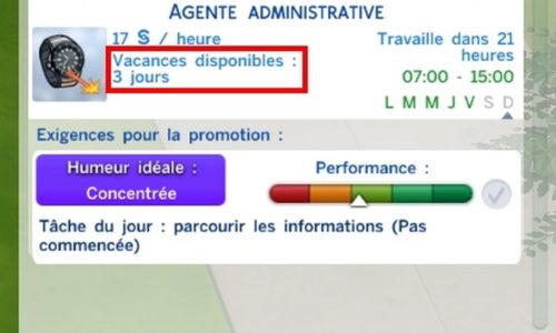 Les Sims 4 : Congés payés