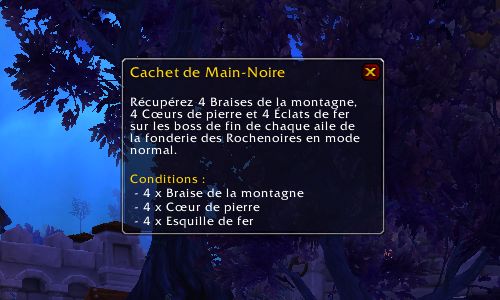 WoW – Quête – Cachet de Main-Noire