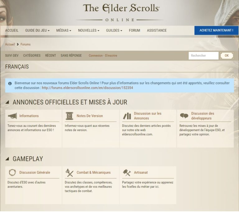 ESO – Refonte des forums officiels