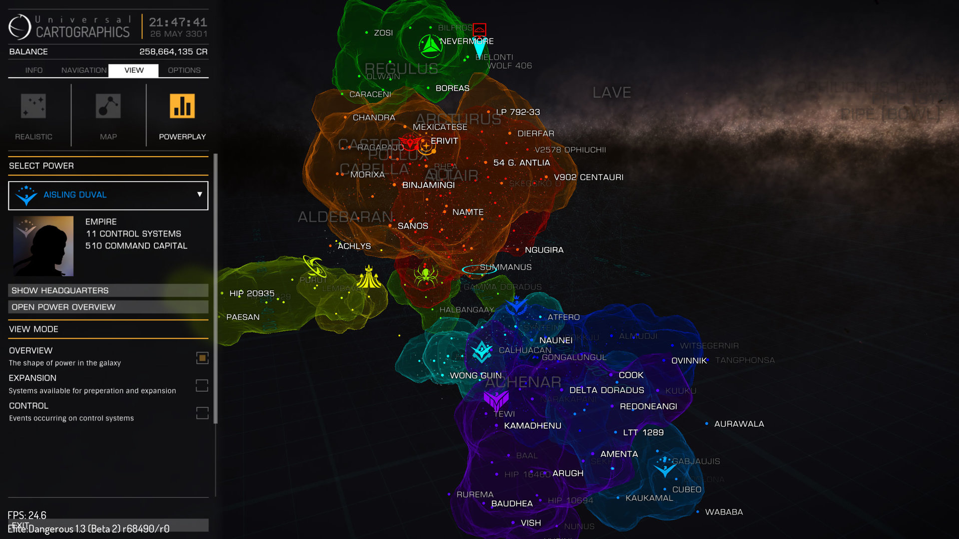 Elite Dangerous Space Map