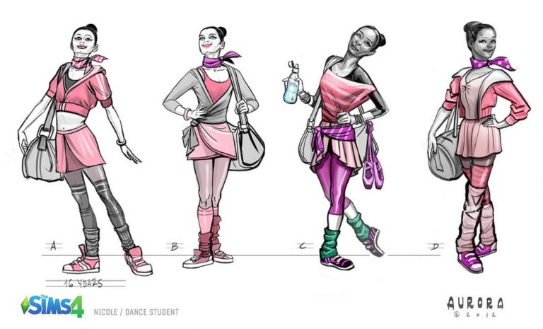 Les Sims 4 – De nouveaux character concepts par Aurora Jimenez