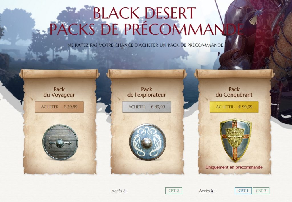 Black Desert Online – Pack de précommande disponible