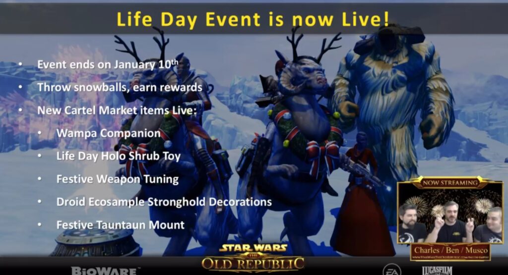 SWTOR – Résumé du livestream du 5/01