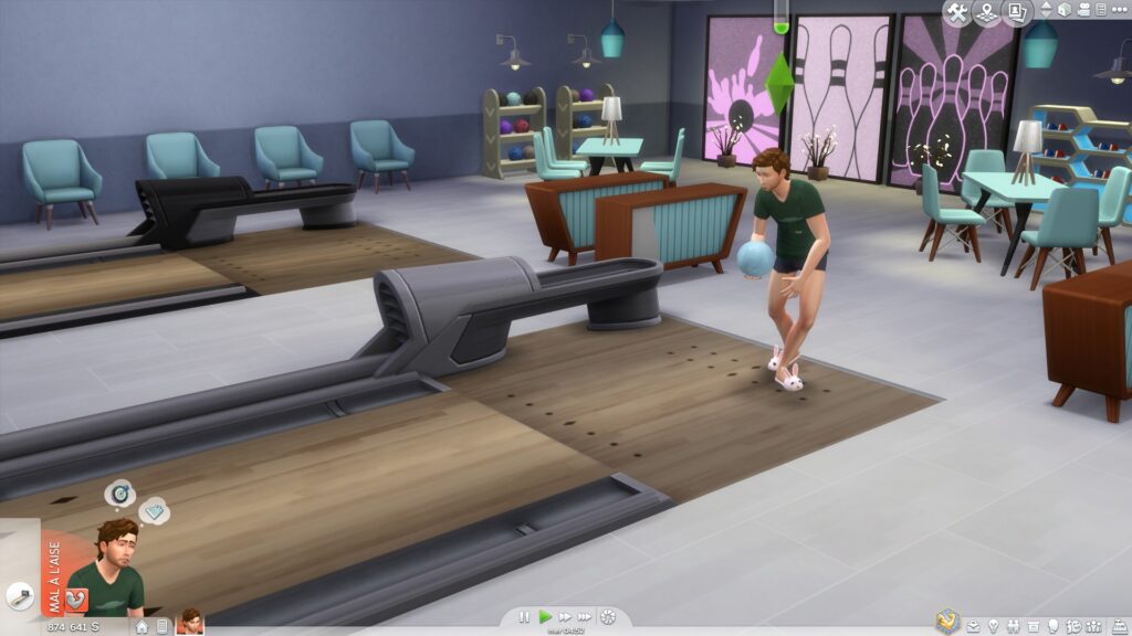 Les Sims 4 – Aperçu du kit d&rsquo;objets « Soirée Bowling »