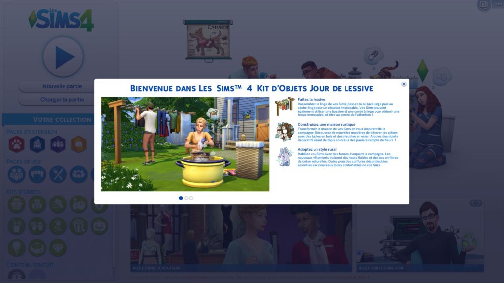 Les Sims 4 – Aperçu du kit d&rsquo;objets « Jour de Lessive »
