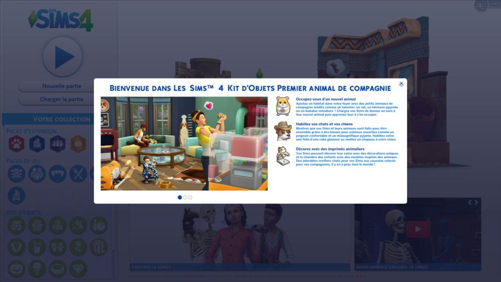 Les Sims 4 – Aperçu du kit d&rsquo;objets « Premier animal de compagnie »