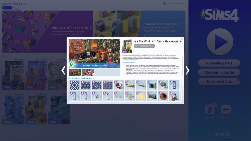 Les Sims 4 : Kit « Déco Maximaliste »