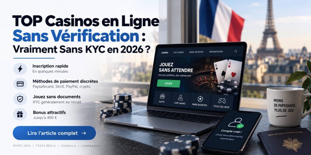 TOP Casinos en Ligne Sans Vérification : Notre Guide & Avis Complet 2026